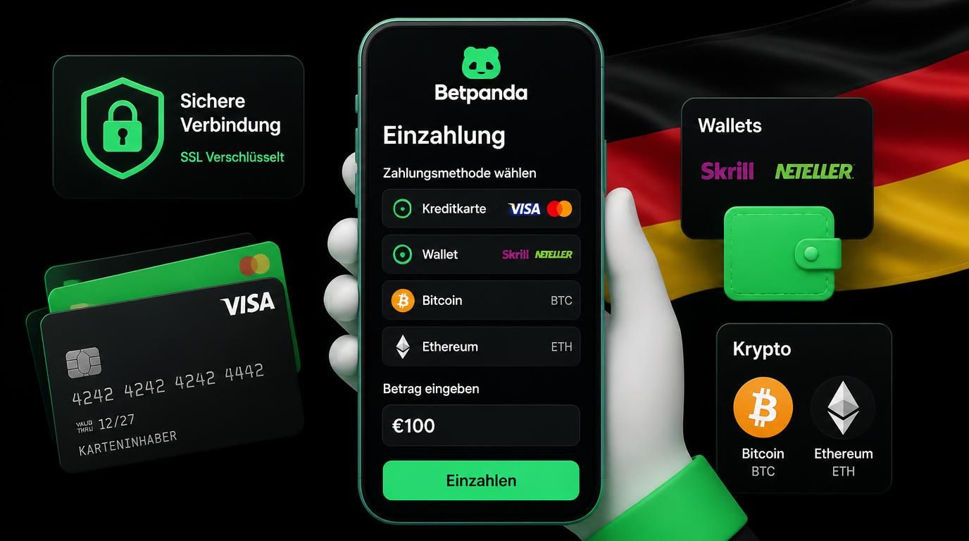 Ein Screenshot zeigt sichere Zahlungsmethoden: SSL-Schutz, Karten, Wallets &amp, Crypto