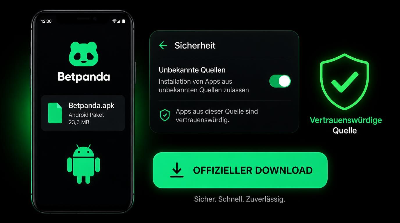 Ein Smartphone zeigt den Download der Betpanda APK aus einer sicheren Quelle