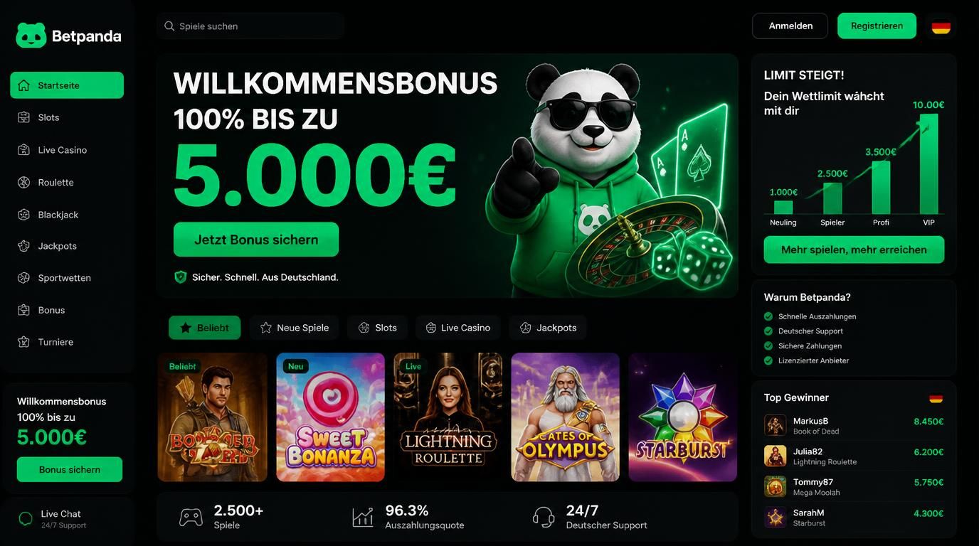 Bonusausschüttung und hohe Einsatzmöglichkeiten für High Roller